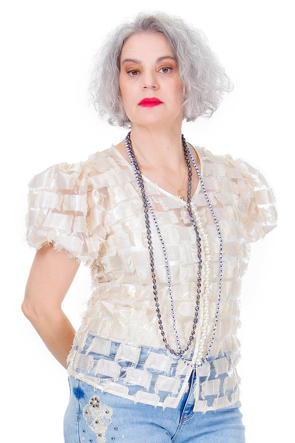 Bluza bumbac si voal  Liza Panait Liza Panait Online Boutique